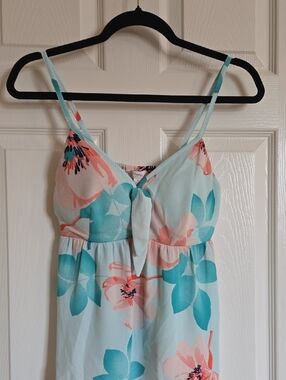 Candie's Light Blue Floral Tie-Front Top